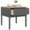  Table de chevet FLORO gris 55x55x54 cm bois de pin massif 