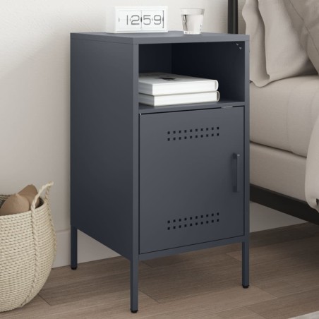  Table de chevet anthracite 36x39x68 cm acier 