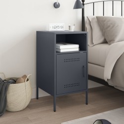  Table de chevet anthracite 36x39x68 cm acier 