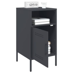  Table de chevet anthracite 36x39x68 cm acier 