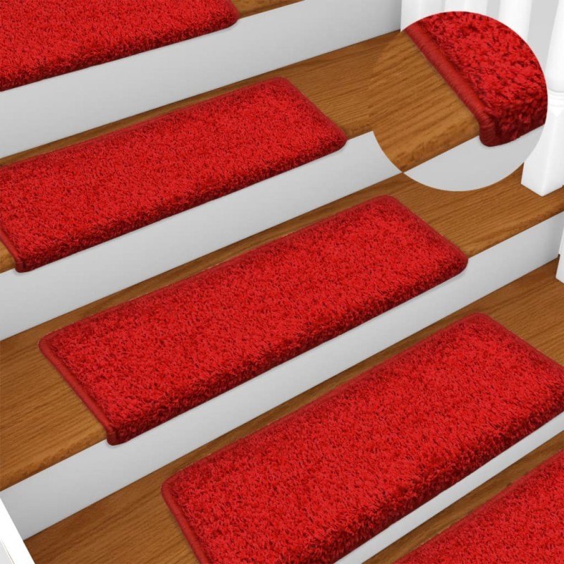 Tapis d'escalier 15 pcs 65x21x4 cm Rouge alsavelo Tapis d'escalier 15 pcs 65x21x4 cm Rouge alsavelo