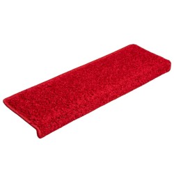  Tapis d'escalier 15 pcs 65x21x4 cm Rouge alsavelo 