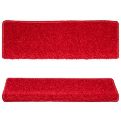  Tapis d'escalier 15 pcs 65x21x4 cm Rouge alsavelo 