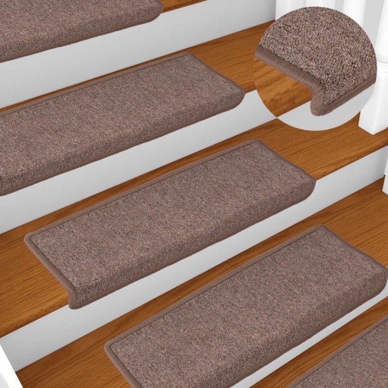 Tapis d'escalier 15 pcs 65x21x4 cm Marron alsavelo Tapis d'escalier 15 pcs 65x21x4 cm Marron alsavelo