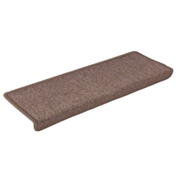  Tapis d'escalier 15 pcs 65x21x4 cm Marron alsavelo 