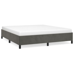  Cadre de lit sans matelas gris foncé 180x200 cm velours alsavelo 