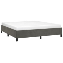  Cadre de lit sans matelas gris foncé 180x200 cm velours alsavelo 