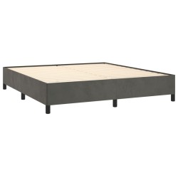  Cadre de lit sans matelas gris foncé 180x200 cm velours alsavelo 