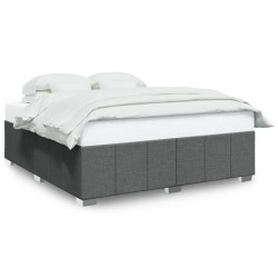  Cadre de lit sans matelas gris foncé 180x200 cm tissu alsavelo 