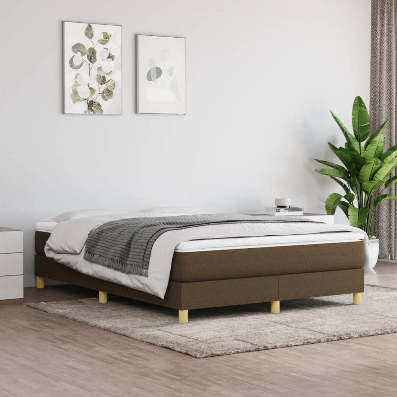 Cadre de lit sans matelas marron foncé 140x190 cm tissu alsavelo Cadre de lit sans matelas marron foncé 140x190 cm tissu alsavelo
