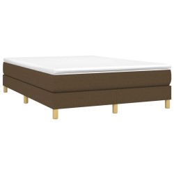  Cadre de lit sans matelas marron foncé 140x190 cm tissu alsavelo 