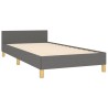  Cadre de lit sans matelas gris foncé 100x200 cm tissu alsavelo 