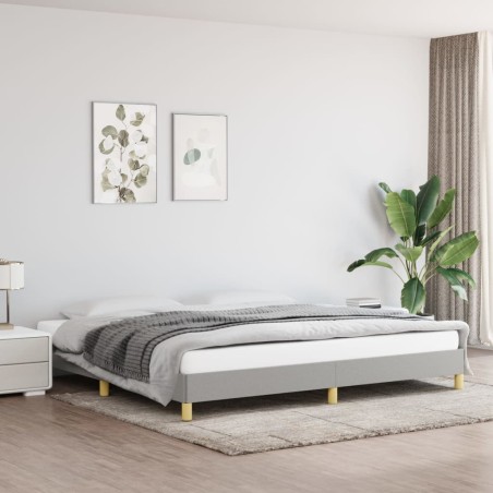  Cadre de lit sans matelas gris clair 200x200 cm tissu alsavelo 