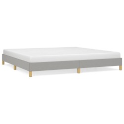  Cadre de lit sans matelas gris clair 200x200 cm tissu alsavelo 