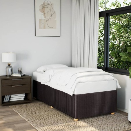  Cadre de lit sans matelas marron foncé 90x200 cm tissu alsavelo 
