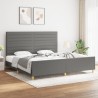  Cadre de lit sans matelas gris foncé 200x200 cm tissu alsavelo 
