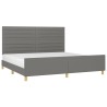  Cadre de lit sans matelas gris foncé 200x200 cm tissu alsavelo 