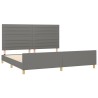  Cadre de lit sans matelas gris foncé 200x200 cm tissu alsavelo 