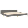  Cadre de lit sans matelas gris foncé 200x200 cm tissu alsavelo 