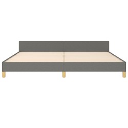  Cadre de lit sans matelas gris foncé 200x200 cm tissu alsavelo 