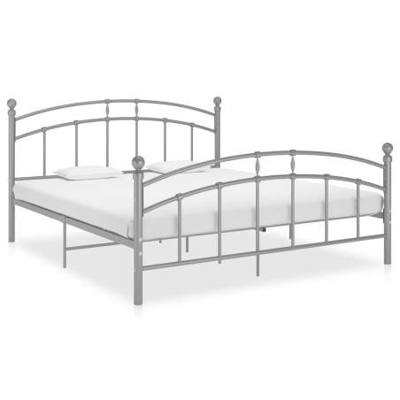  Cadre de lit sans matelas gris métal 140x200 cm alsavelo 