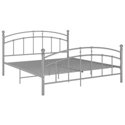  Cadre de lit sans matelas gris métal 140x200 cm alsavelo 