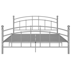  Cadre de lit sans matelas gris métal 140x200 cm alsavelo 