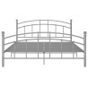  Cadre de lit sans matelas gris métal 140x200 cm alsavelo 