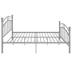  Cadre de lit sans matelas gris métal 140x200 cm alsavelo 