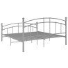  Cadre de lit sans matelas gris métal 140x200 cm alsavelo 