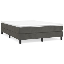  Cadre de lit sans matelas gris foncé 140x190 cm velours alsavelo 