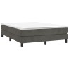  Cadre de lit sans matelas gris foncé 140x190 cm velours alsavelo 