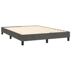 Cadre de lit sans matelas gris foncé 140x190 cm velours alsavelo 