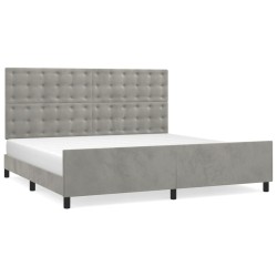  Cadre de lit sans matelas gris clair 200x200 cm velours alsavelo 