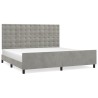  Cadre de lit sans matelas gris clair 200x200 cm velours alsavelo 