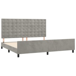  Cadre de lit sans matelas gris clair 200x200 cm velours alsavelo 