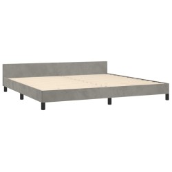  Cadre de lit sans matelas gris clair 200x200 cm velours alsavelo 