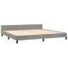  Cadre de lit sans matelas gris clair 200x200 cm velours alsavelo 