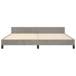  Cadre de lit sans matelas gris clair 200x200 cm velours alsavelo 