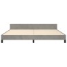  Cadre de lit sans matelas gris clair 200x200 cm velours alsavelo 