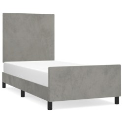  Cadre de lit sans matelas gris clair 80x200 cm velours alsavelo 
