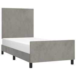  Cadre de lit sans matelas gris clair 80x200 cm velours alsavelo 