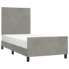  Cadre de lit sans matelas gris clair 80x200 cm velours alsavelo 