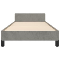  Cadre de lit sans matelas gris clair 80x200 cm velours alsavelo 