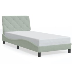  Cadre de lit sans matelas gris clair 80x200 cm velours alsavelo 
