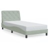  Cadre de lit sans matelas gris clair 80x200 cm velours alsavelo 