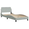  Cadre de lit sans matelas gris clair 80x200 cm velours alsavelo 
