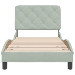  Cadre de lit sans matelas gris clair 80x200 cm velours alsavelo 