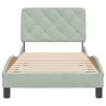  Cadre de lit sans matelas gris clair 80x200 cm velours alsavelo 