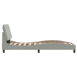  Cadre de lit sans matelas gris clair 80x200 cm velours alsavelo 